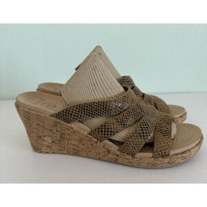 CROCS‎ A-Leigh Snake Pattern Leather Sandals Cork Wedge Comfort Women’s 11 NWT